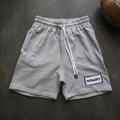 MAY20 shorts in heather grey, front view