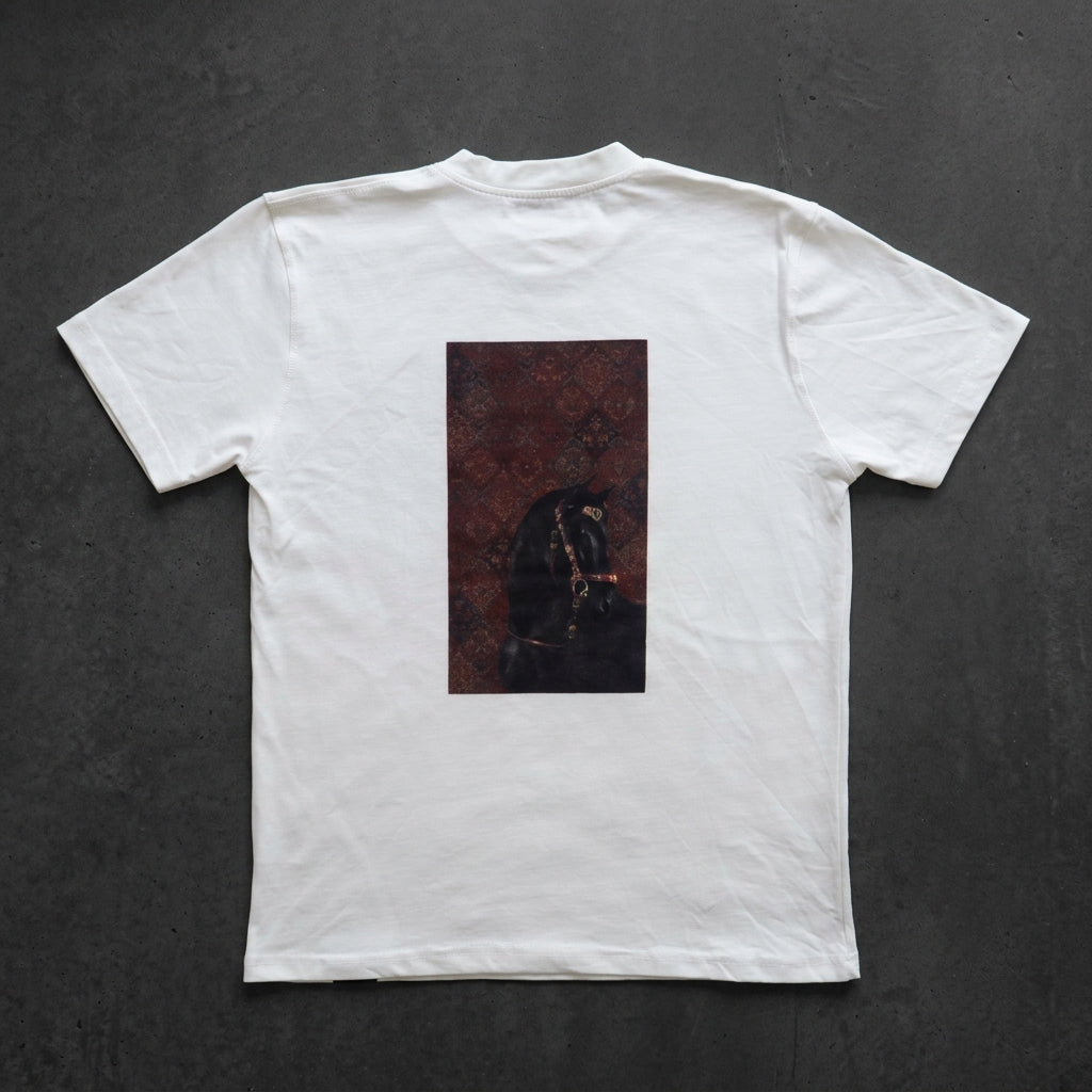 Marwari tee in white, back print