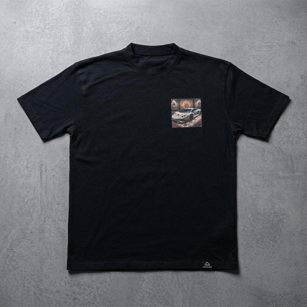 Woven Speed tee in black, front