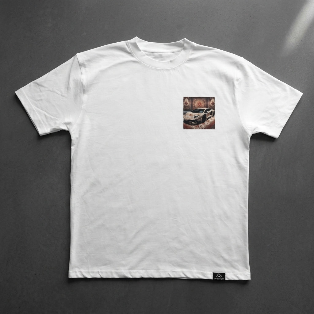 Woven Speed tee in white, front