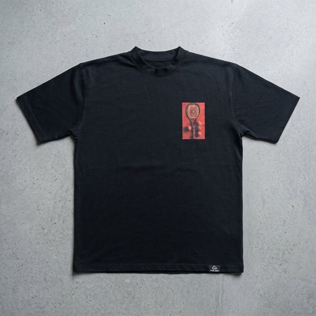 Clay Court tee in black, front