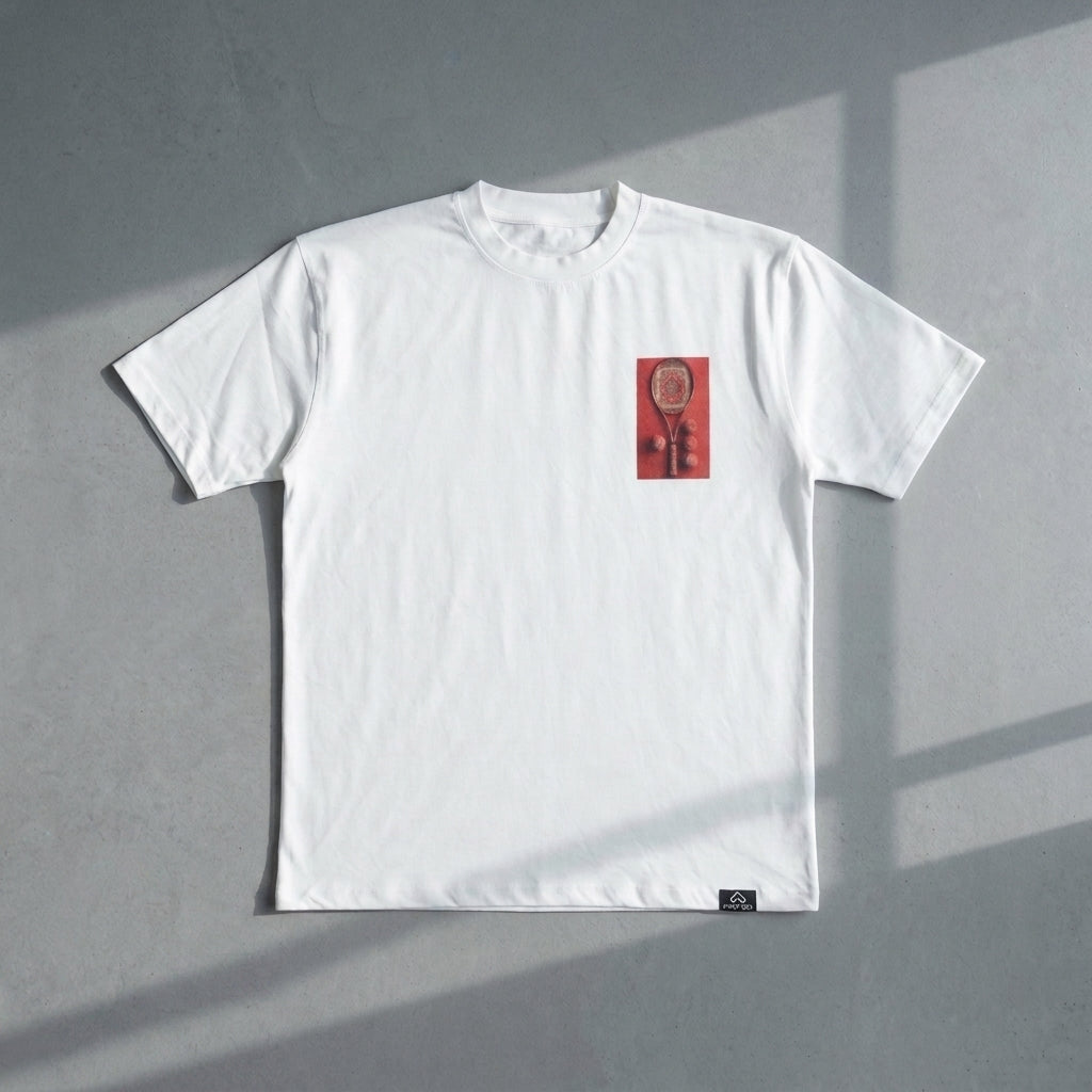 Clay Court tee in white, front